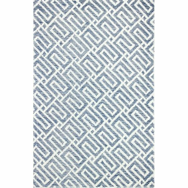 Bashian 2 ft. 6 in. x 8 ft. Venezia Collection 100 Percent Wool Hand Tufted Area Rug Ivy & Blue R120-IVBL-2.6X8-CL201